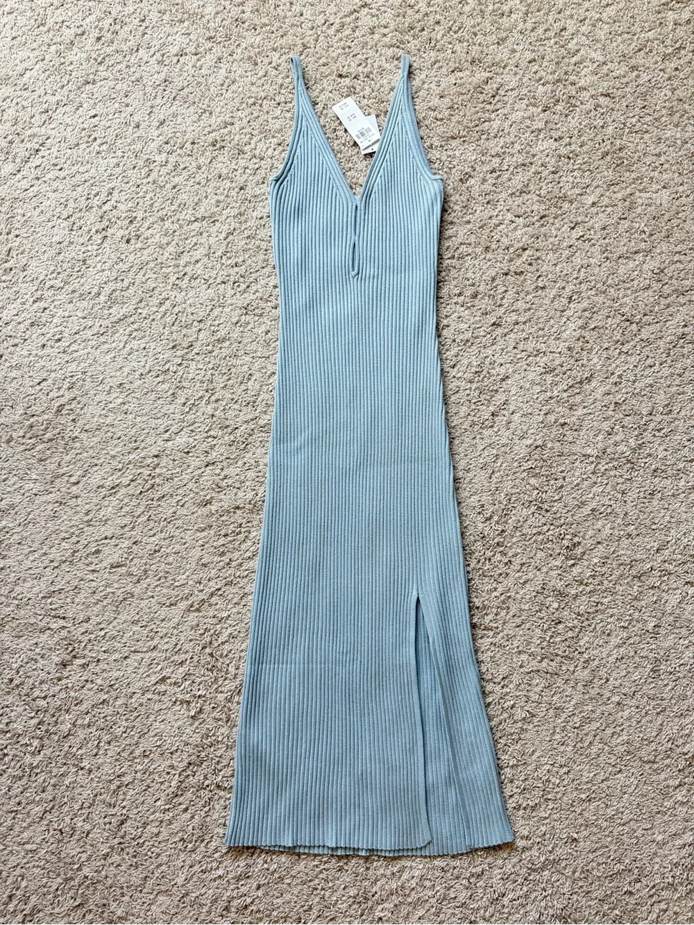 Abercrombie & Fitch Blue Ribbed Knit Sweater Dress NWT Medium